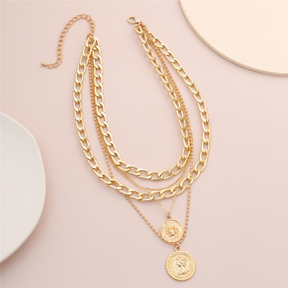 Bohemian Style Portrait Pendan - đánh giá và giá Layered Pendant Necklace Aesthetic