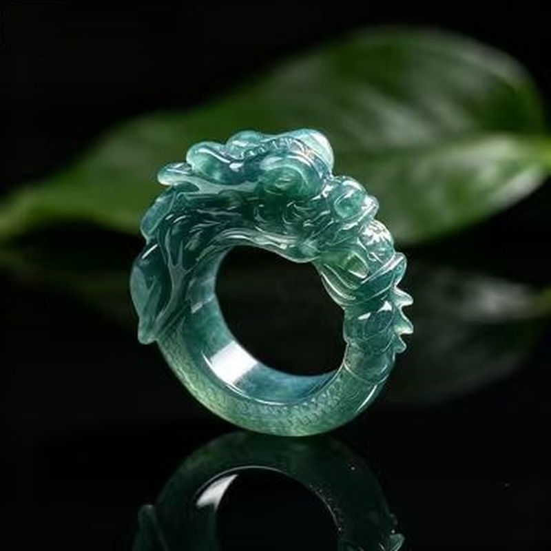 Jadeite A-grade blue water dra - đánh giá và giá Rings