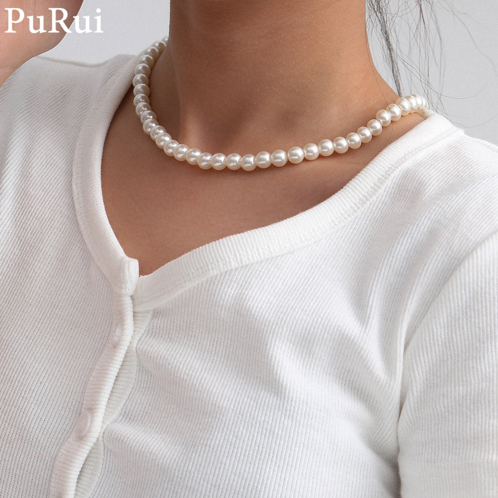 Tối Giản Giả Peral Choker Vòng - đánh giá và giá Pearl Choker Necklace Vintage