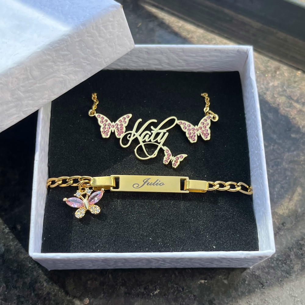 DUOYING Custom Pink Butterfly  - đánh giá và giá Custom Name Necklace Stainless Steel