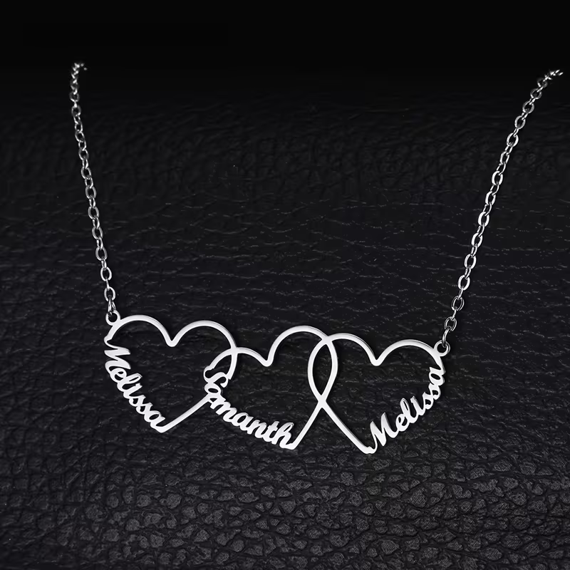 Custom Interlocking Heart Name - đánh giá và giá Custom Name Necklace Stainless Steel