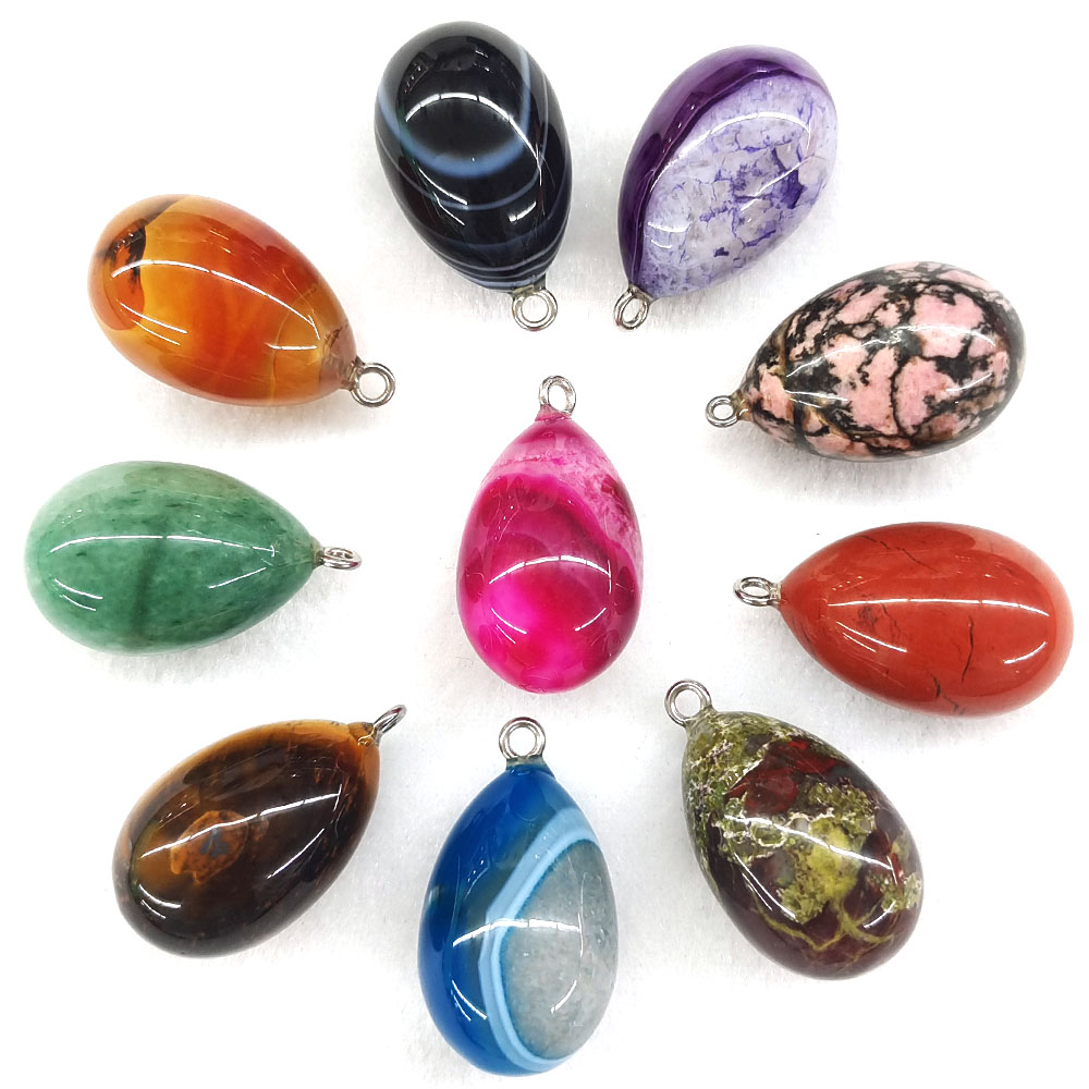 30x19mm Mini Egg Shape Pendant - đánh giá và giá Crystal Pendant Necklace Natural Stone