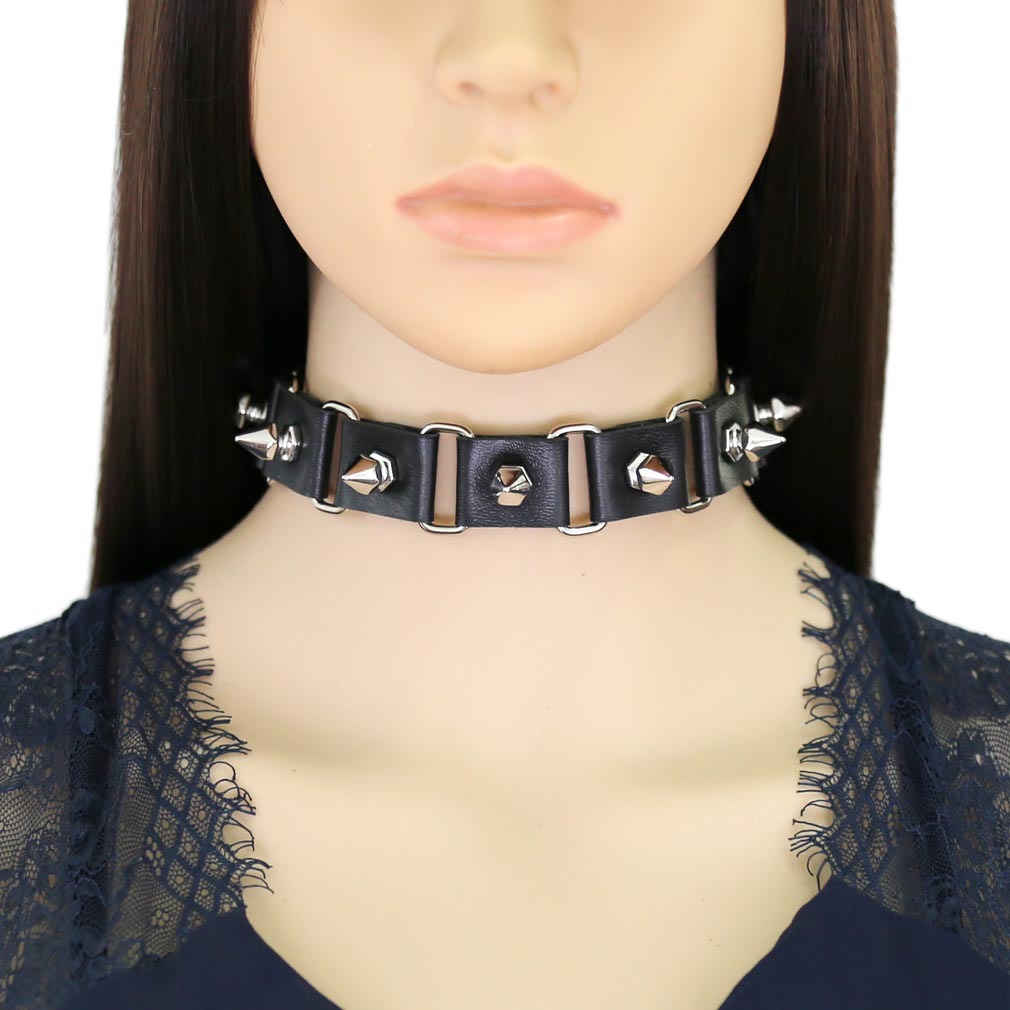 Da Trái Tim Choker Cổ Viền Bèo - đánh giá và giá Goth Punk Spike Choker