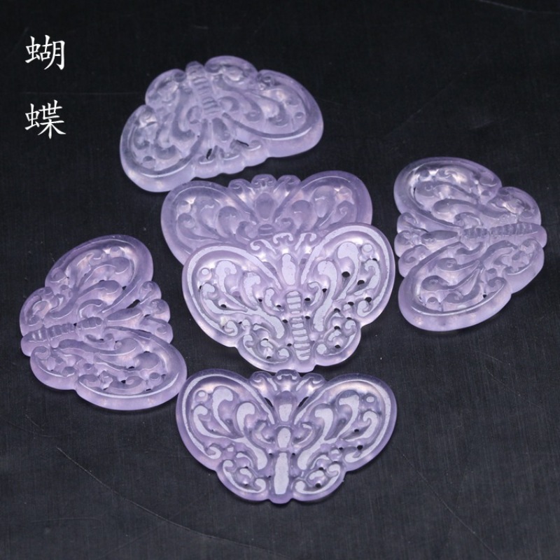 2pc Natural Purple Jade Hollow - đánh giá và giá Necklaces