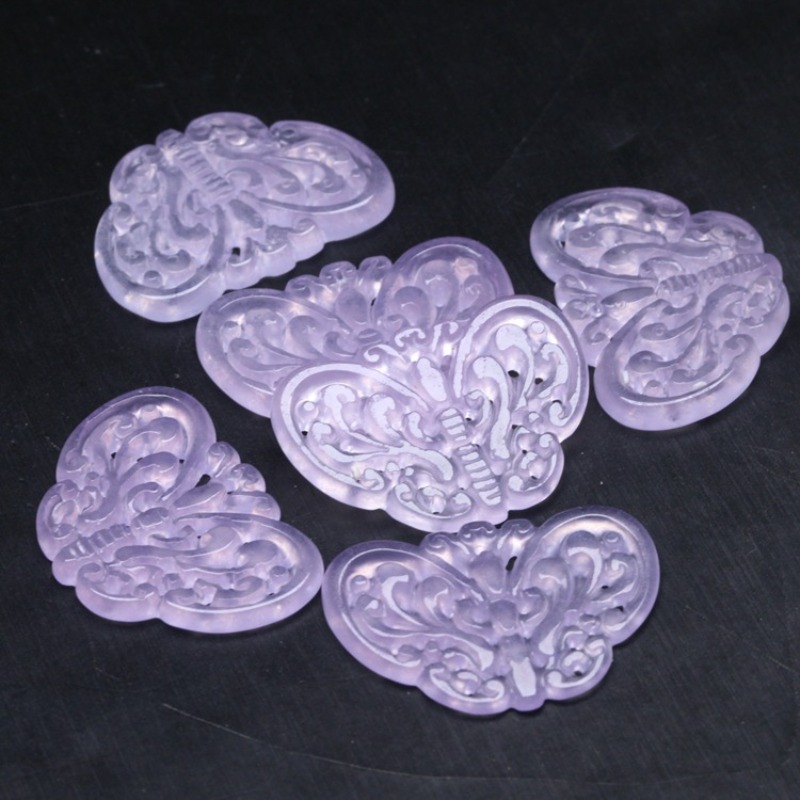 2pc Natural Purple Jade Hollow - đánh giá và giá Necklaces