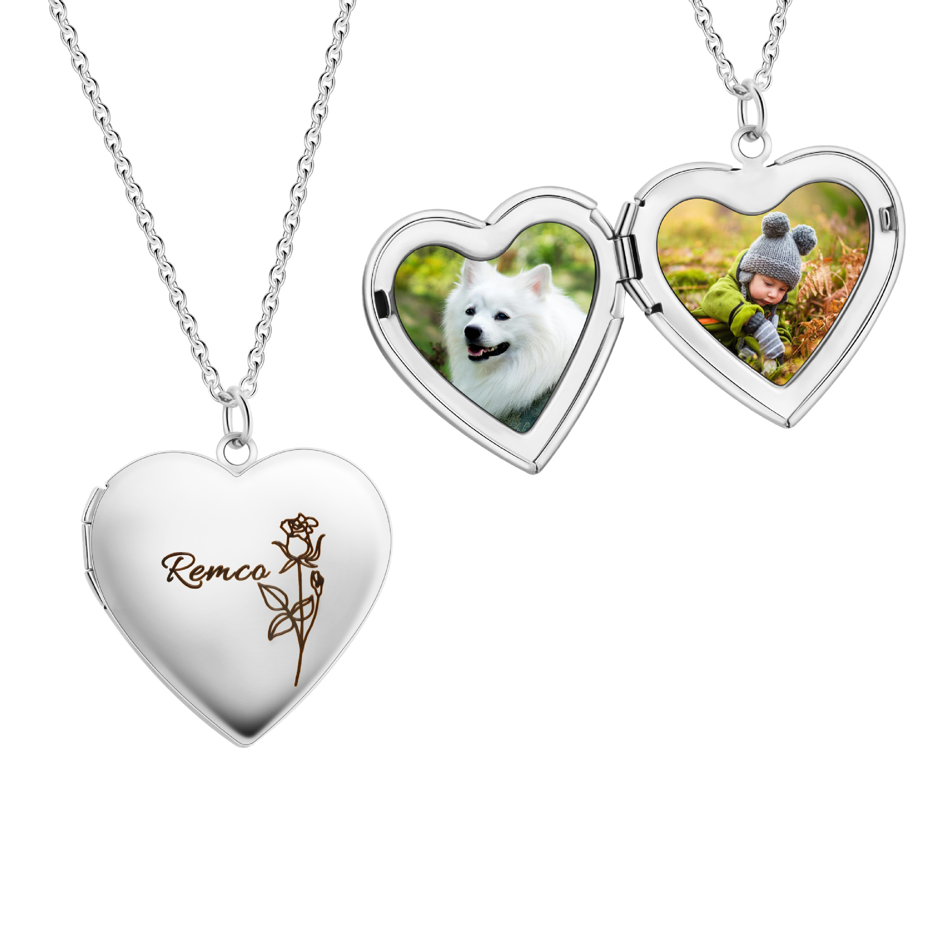 Silver Color Love Heart Photo  - đánh giá và giá Heart Locket Necklace Photo