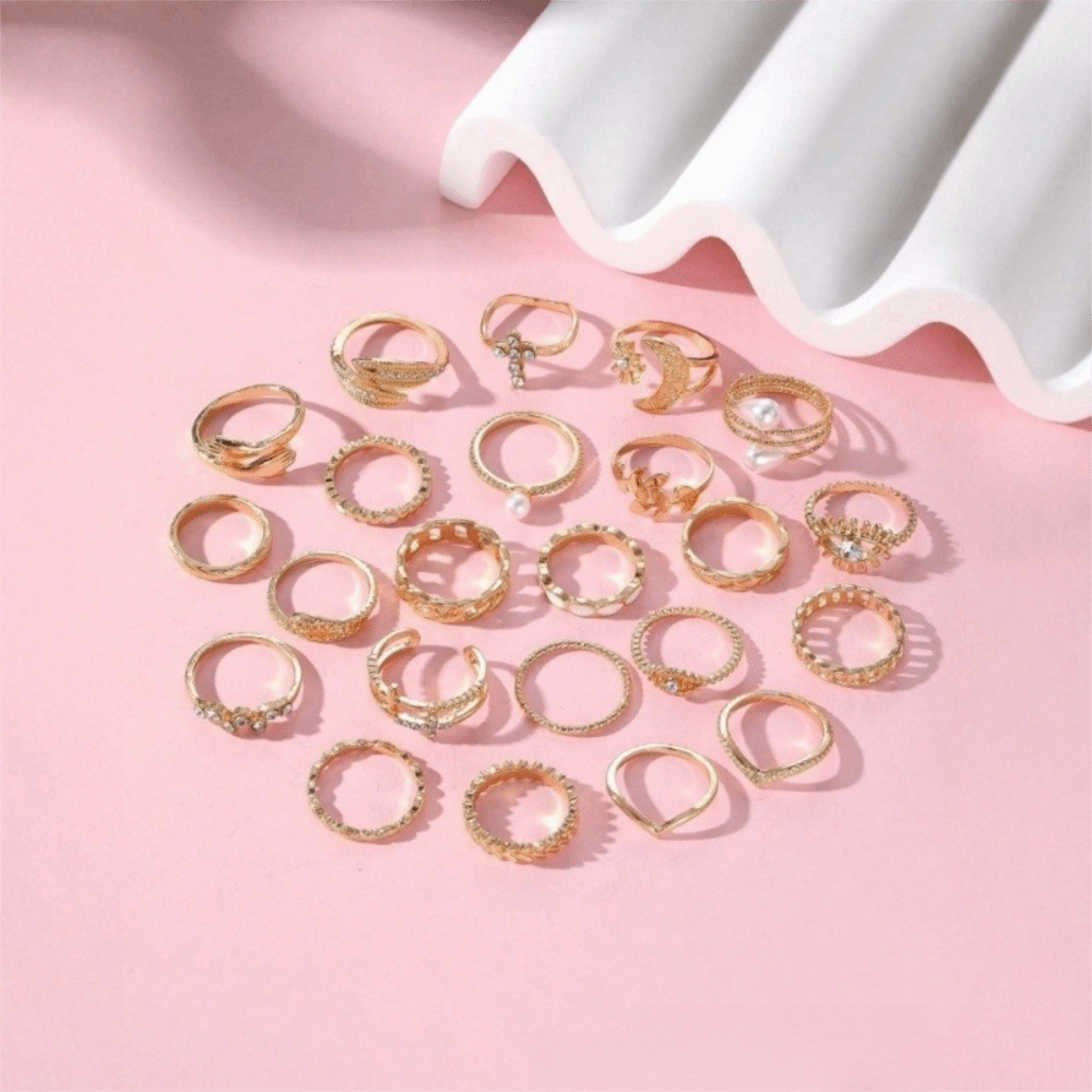 23 Pcs/Set Vintage Punk Ring S - đánh giá và giá Vintage Punk Knuckle Rings Set