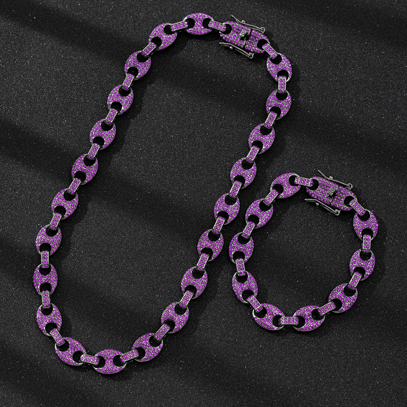 Men Women HipHop 12mm Black Pu - đánh giá và giá Cuban Link Chain 12Mm