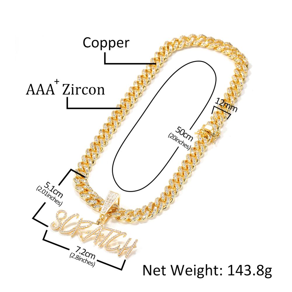 TBTK Tùy Chỉnh Tên Curisve Thư - đánh giá và giá Cuban Link Chain 12Mm