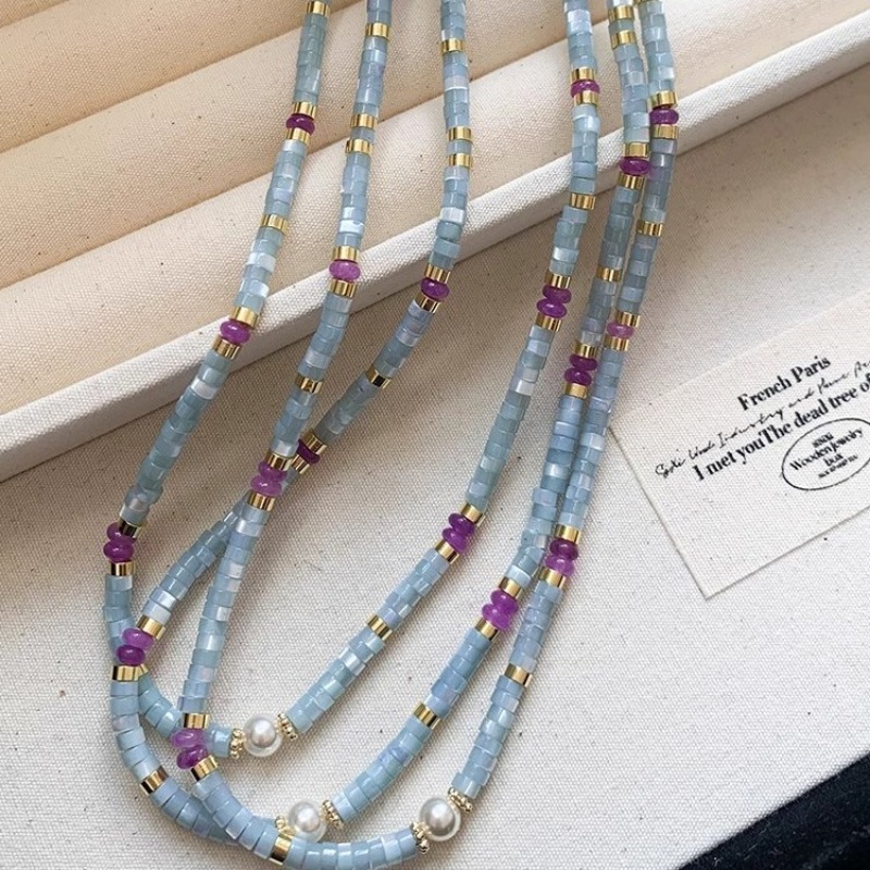 Minar Unusual Blue Natural Sto - đánh giá và giá Pearl Choker Necklace Vintage