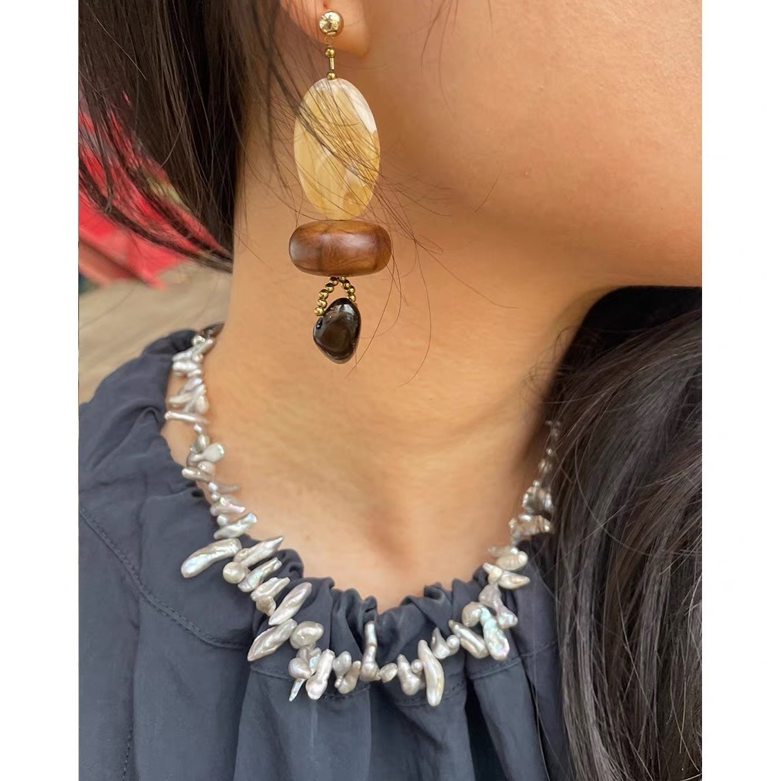 Bohemian Baroque Pearl Choker  - đánh giá và giá Pearl Choker Necklace Vintage