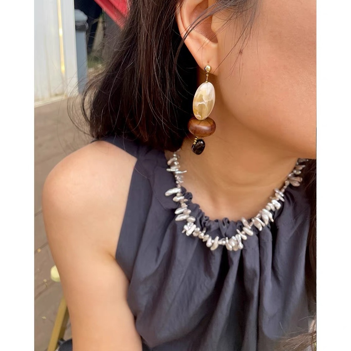 Bohemian Baroque Pearl Choker  - đánh giá và giá Pearl Choker Necklace Vintage