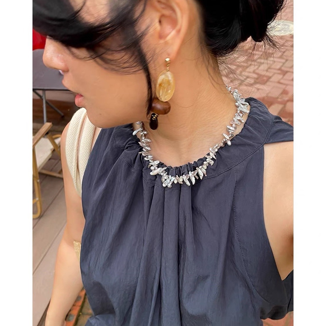 Bohemian Baroque Pearl Choker  - đánh giá và giá Pearl Choker Necklace Vintage
