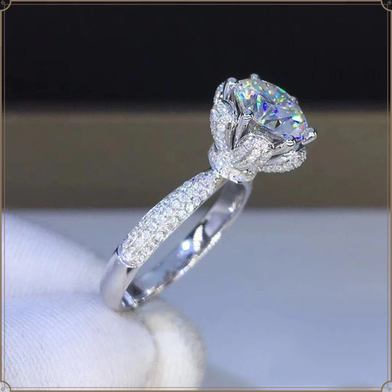 Morganite Ring VVS1 Grade Labo - đánh giá và giá Moissanite Engagement Ring 1 Carat