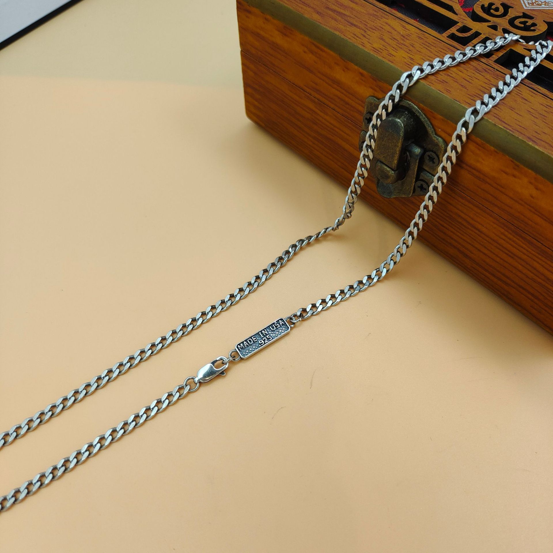 S925 sterling silver trendy pe - đánh giá và giá 925 Sterling Silver Chain Necklace Men