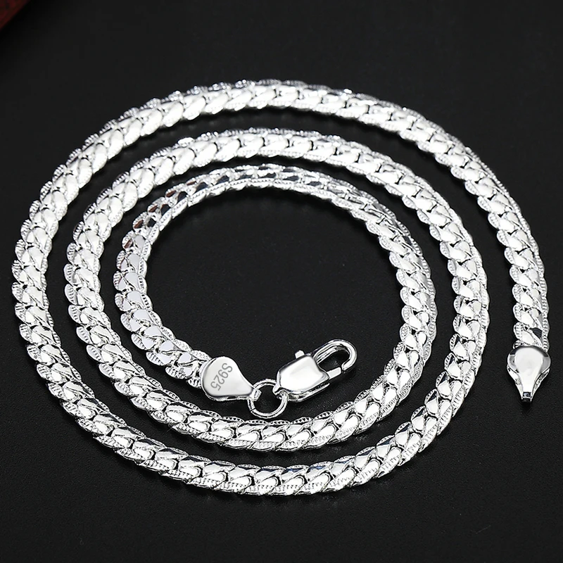 925 Sterling Silver 6mm Side C - đánh giá và giá 925 Sterling Silver Chain Necklace Men