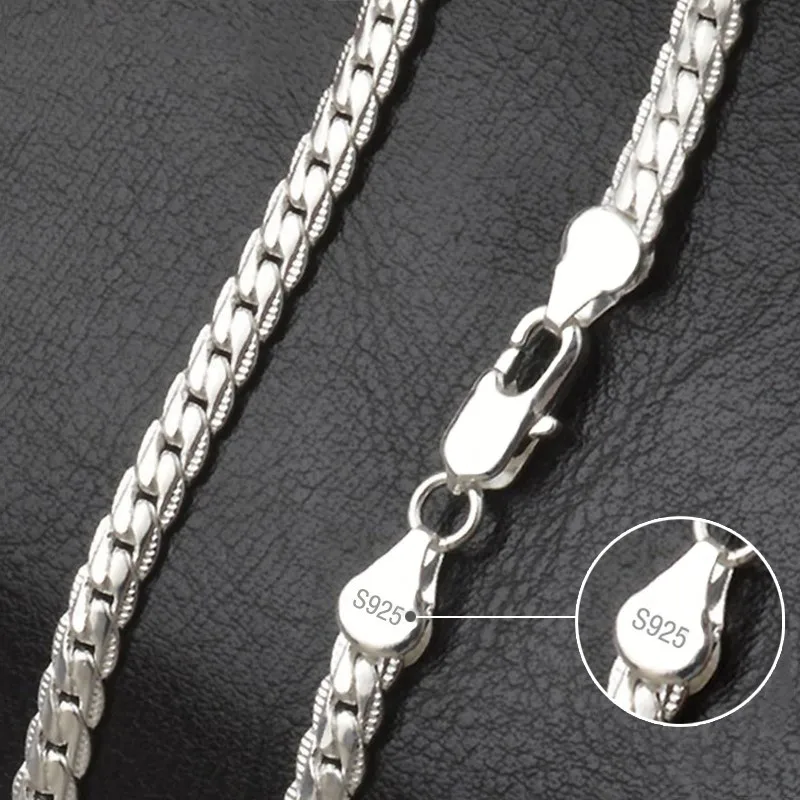925 Sterling Silver 6mm Side C - đánh giá và giá 925 Sterling Silver Chain Necklace Men