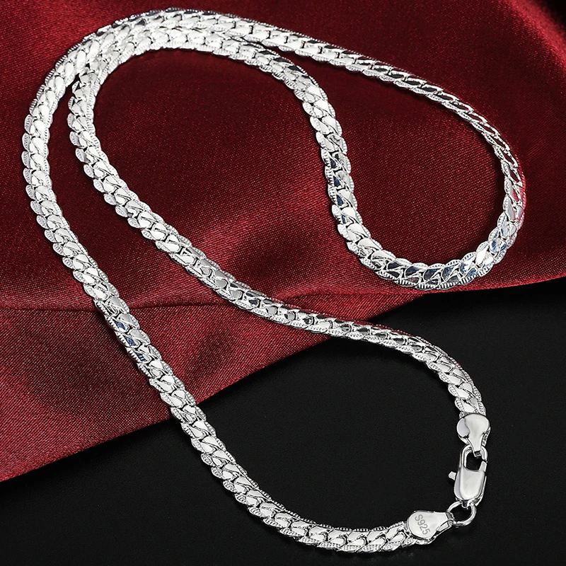 925 Sterling Silver 6mm Side C - đánh giá và giá 925 Sterling Silver Chain Necklace Men