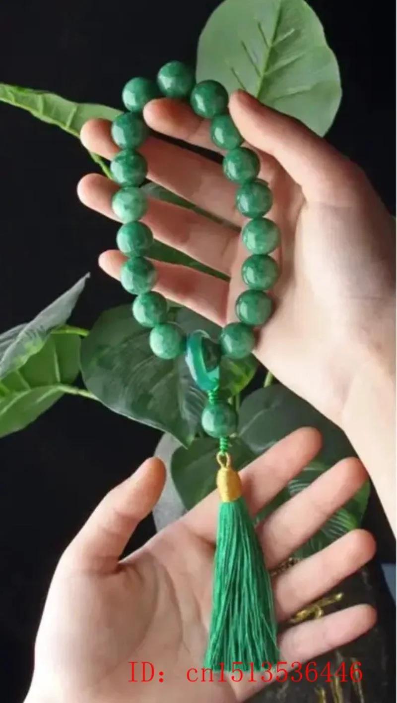 Đá Ngọc Tủy Xanh Hạt 12Mm Tua  - đánh giá và giá Bracelets